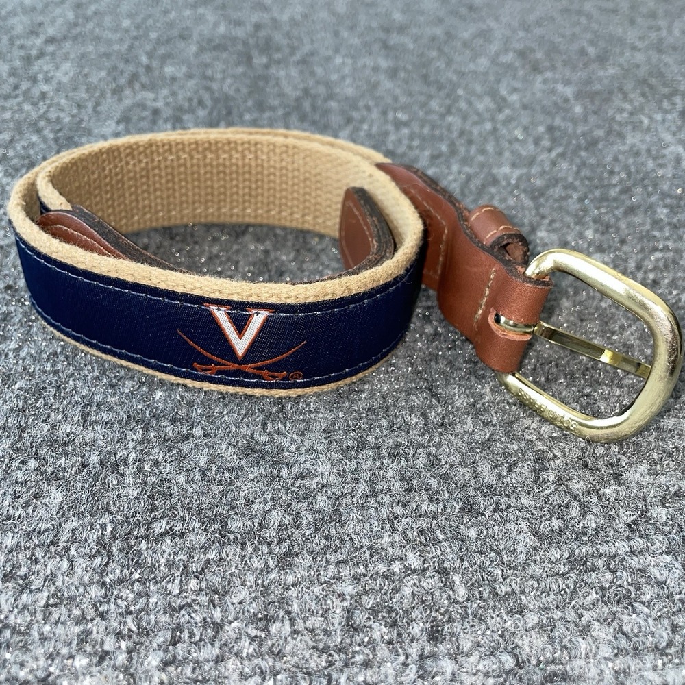 Virginia Cavaliers Kids Leather Belt 28" Preppy Casual